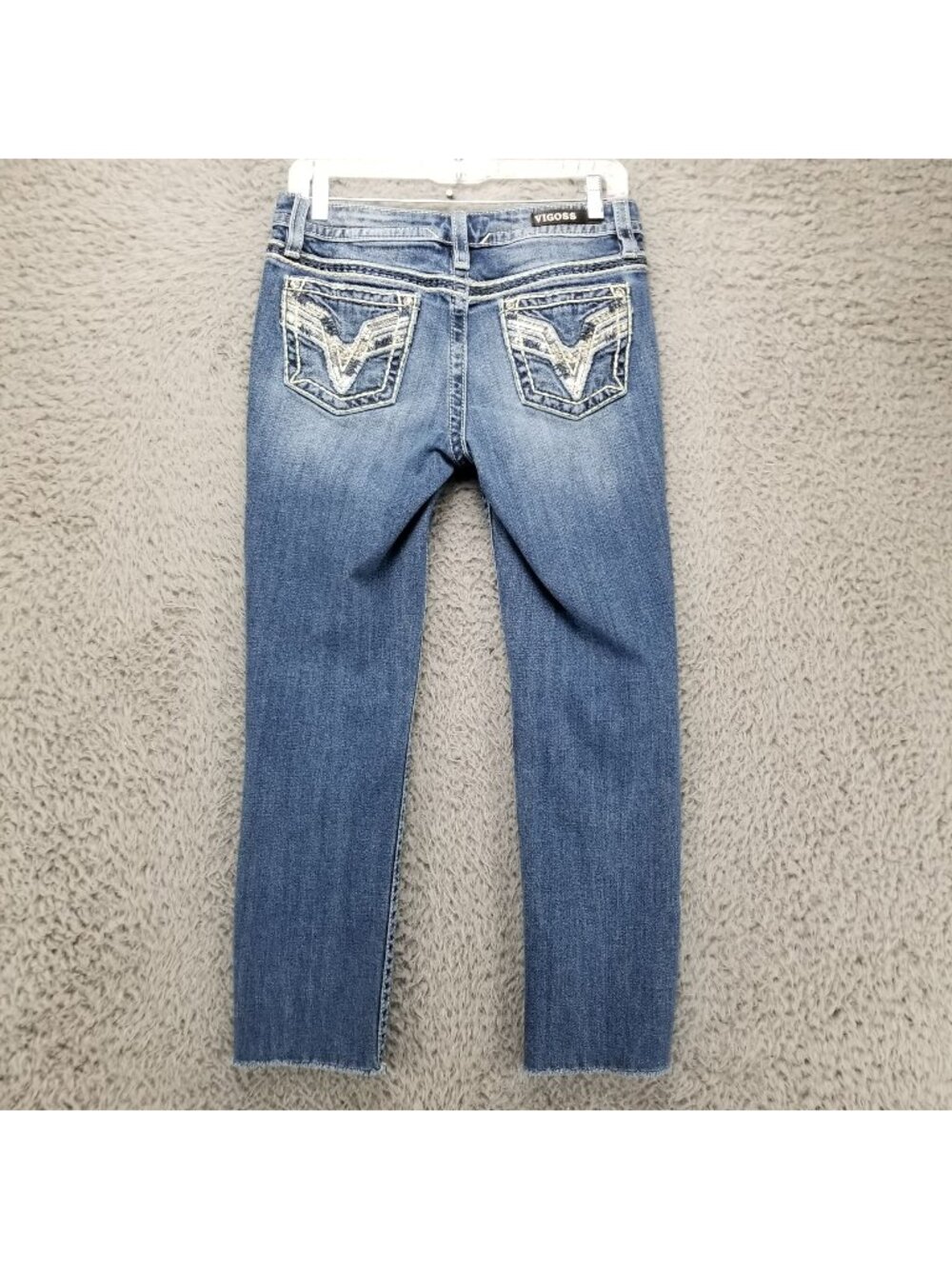 Vigoss Jean Womens 3 Blue Chelsea Stretch Denim Capri *Read*